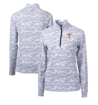 Tennessee Cutter & Buck Women's Traverse Camo 1/4 Zip Pullover