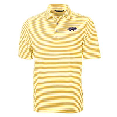 LSU Cutter & Buck Ecopique Stripe Polo