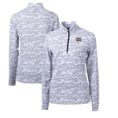 Mississippi State Cutter & Buck Women's Traverse Camo 1/4 Zip Pullover