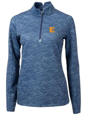 ETSU Cutter & Buck Women's Traverse Camo 1/4 Zip Pullover