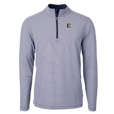 ETSU Cutter & Buck Eco Pique Micro Stripe 1/2 Zip