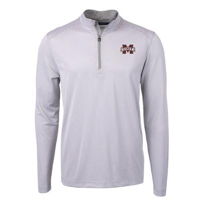 Mississippi State Cutter & Buck Eco Pique Micro Stripe 1/2 Zip