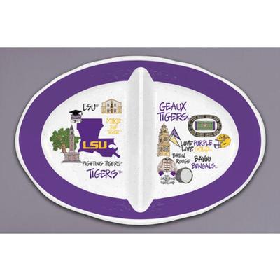 LSU Magnolia Lane 2 Section Melamine Bowl