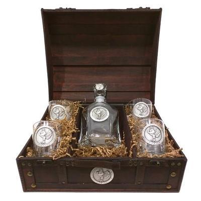 Virginia Tech Hokiebird Decanter Chest Set 