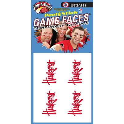 Nebraska Huskers Waterless Face Tattoos