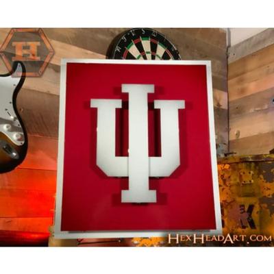 Indiana Hex Head Metal IU Wall Art 24 x 16