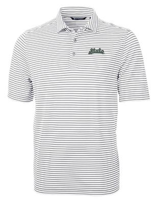 Michigan State Cutter & Buck Vault Virtue Eco Pique Stripe Polo 