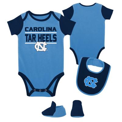 Carolina Newborn Home Field Creeper, Bib, Bootie Set