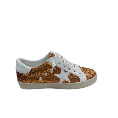 Orange Glitter Star Sneakers