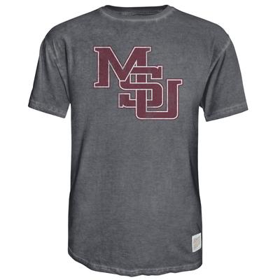 Mississippi State Vault Interlock MSU Oil Wash Tee