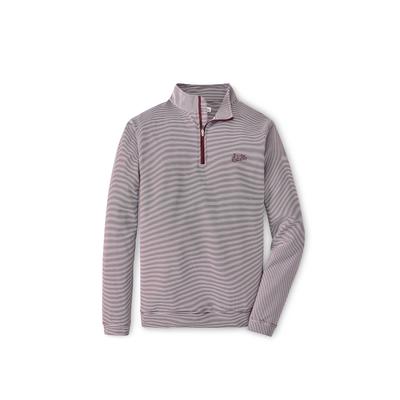 Mississippi State Peter Millar Vault Perth Mini Stripe 1/4 Zip Pullover