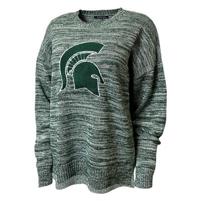 Michigan State Darby 2 Heather Chenille Applique Sweater