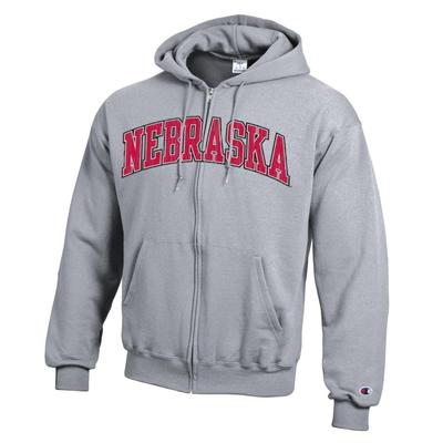 Nebraska Champion Arch Full Zip Hoodie