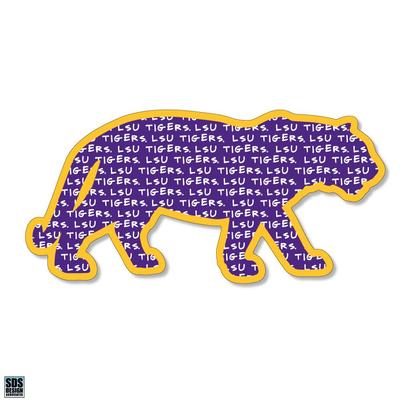 LSU 3.25 Inch Text Fill Tiger Rugged Sticker Decal