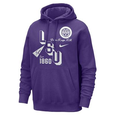 LSU Nike Retro Club Fleece Hoodie