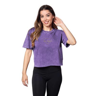 LSU Small Heart Rhinestone Short n Sweet Tee