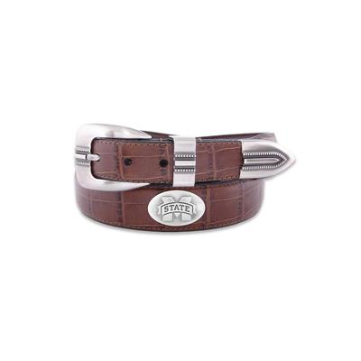 Mississippi State Zep-Pro Crocodile Concho Tip Belt