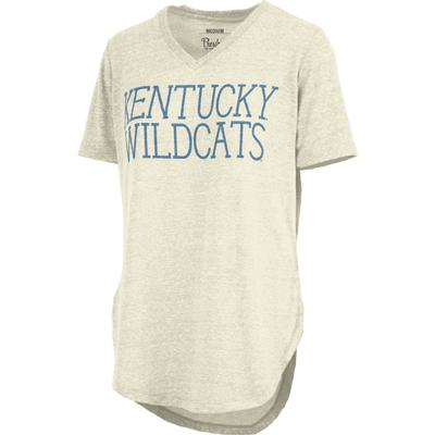 Kentucky Pressbox Chain Stitch Text Knobi V Neck Tee