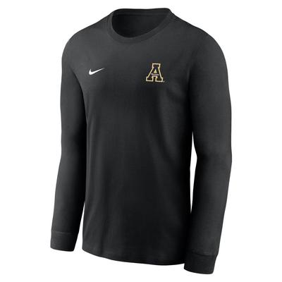 App State Nike Dri-Fit Legend Small Logo Long Sleeve Tee BLACK