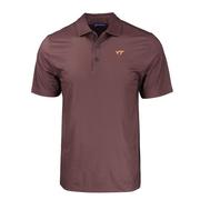  Virginia Tech Cutter & Buck Pike Eco Tonal Geo Print Stretch Recycled Polo