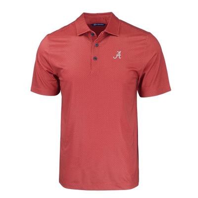 Alabama Cutter & Buck Pike Eco Tonal Geo Print Stretch Recycled Polo