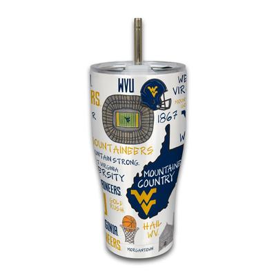 West Virginia Magnolia Lane 30 Oz Icon Multi Design Tumbler