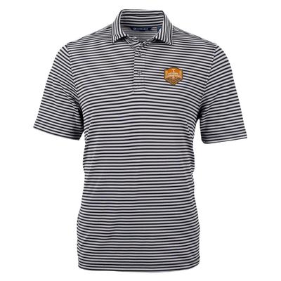 Tennessee Cutter & Buck 2024 NCAA College World Series Nat Champs Men's Ecopique Stripe Polo BLACK