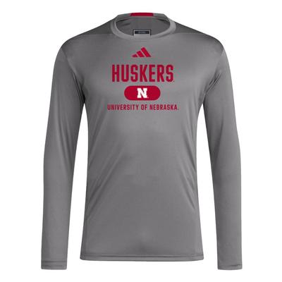 Nebraska Adidas Sideline Training Long Sleeve Tee