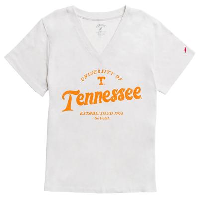 Tennessee League Women's Intramural Boyfriend V-Neck Top HTHR_CANVAS