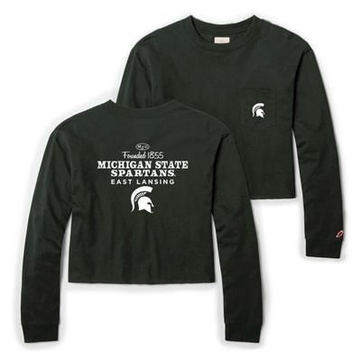 Michigan State League Women's Clothesline Cotton Long Sleeve Midi Tee