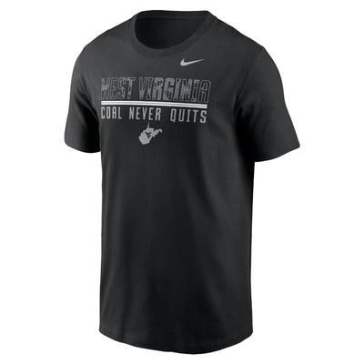 West Virginia Nike Coal Never Quits Tee