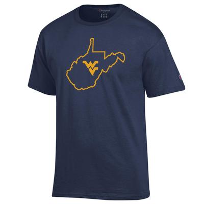 West Virginia Champion Logo Over State Tee