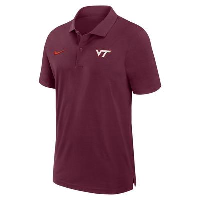 Virginia Tech Nike Woven Polo DK_MAROON