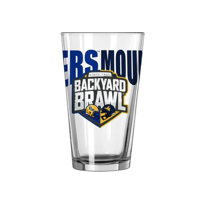 West Virginia Backyard Brawl 16 Oz Pint Glass