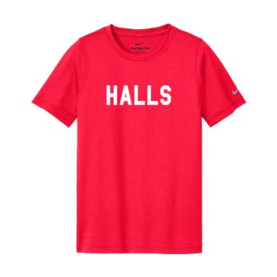 Halls Nike YOUTH Polyester Short Sleeve Tee