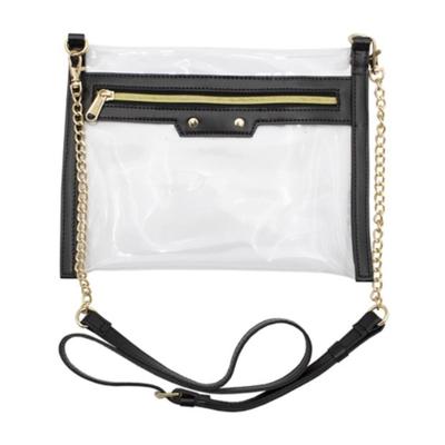 Capri Designs Front Zipper Flat Crossbody Clear Bag