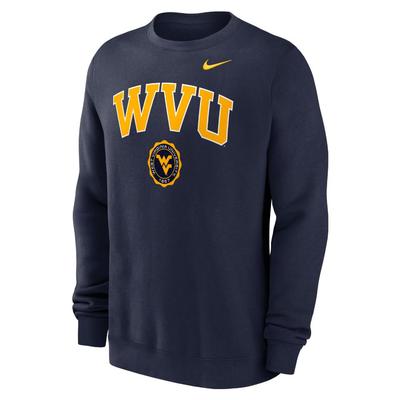 West Virginia Nike Arch Seal Fleece Crew