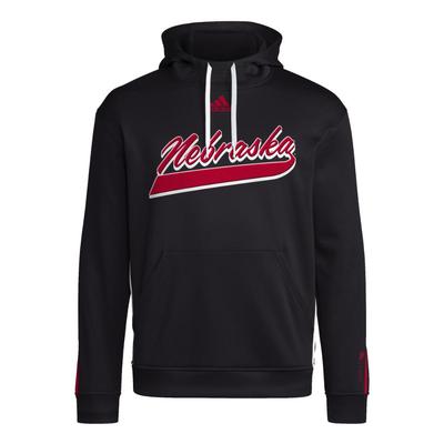 Nebraska Adidas Sideline Travel Pullover Hoodie