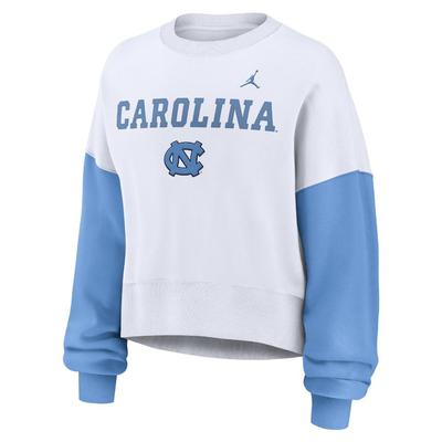 UNC Jordan Brand Women's Colorblock Fleece Crew