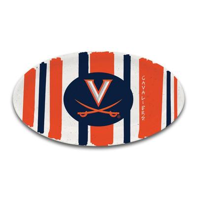 Virginia Magnolia Lane Striped Oval Melamine Platter