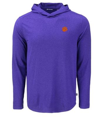 Clemson Cutter & Buck Coastline Epic Comfort Hooded Shirt