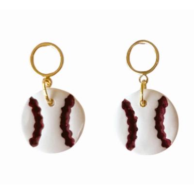 Maroon Sweet Tree Jewelry Curveball Earrings