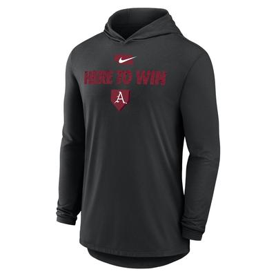 Arkansas Nike 2025 CWS Dugout Cotton Long Sleeve Hoodie Tee