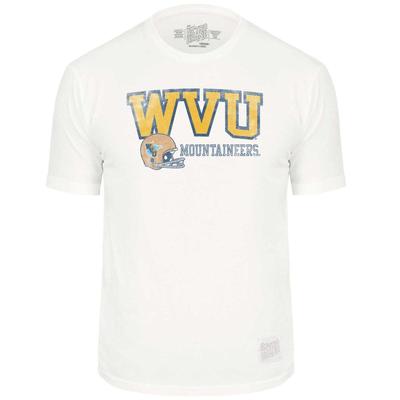 West Virginia Retro Brand WVU Throwback Helmet Stack Tee