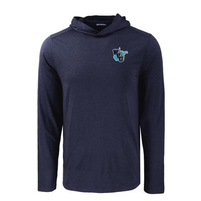 West Virginia Cutter & Buck Vault Throwback Coastline Epic Comfort Hooded Shirt