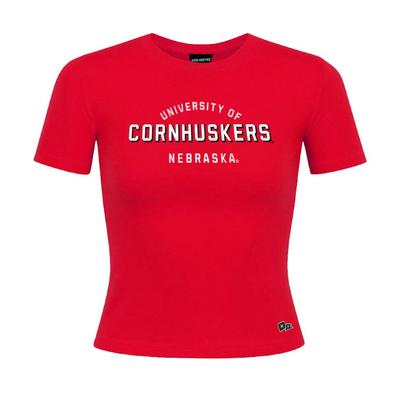 Nebraska Hype And Vice Cotton Jersey Cropped Tee