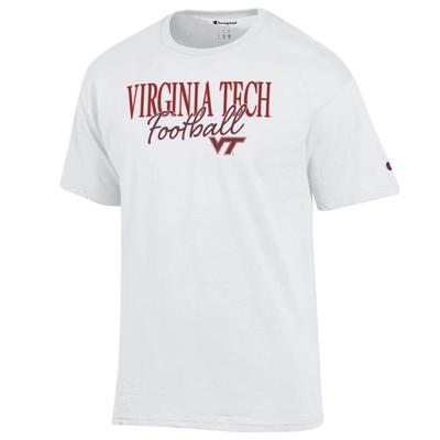 Virginia Tech Champion Women's Wordmark Script Football Logo Tee
