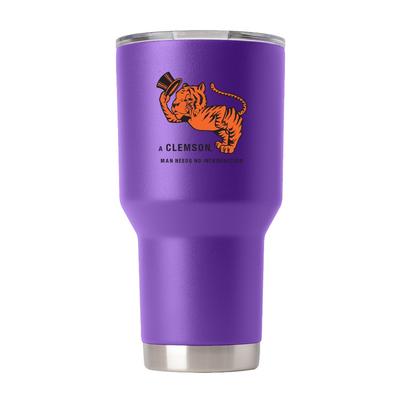 Clemson Gametime Sidekick 30 Oz Gentleman Tiger Vault Tumbler With Lid