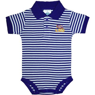 LSU Infant Striped Polo Bodysuit