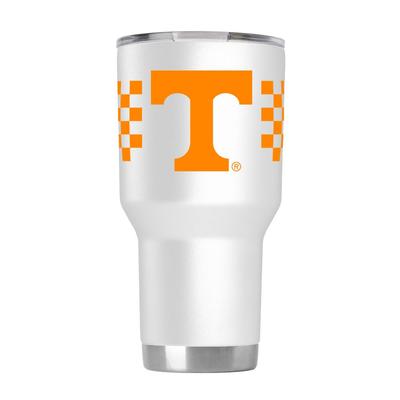 Tennessee Gametime Sidekick 30 Oz Checkerboard Striped Tumbler With Lid